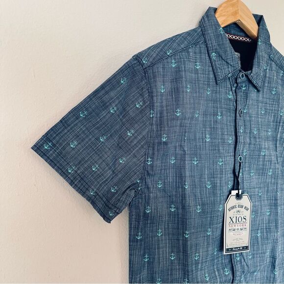 XIOS NY Men’s Size Medium Casual Shirt  Short Sleeve - Picture 9 of 10